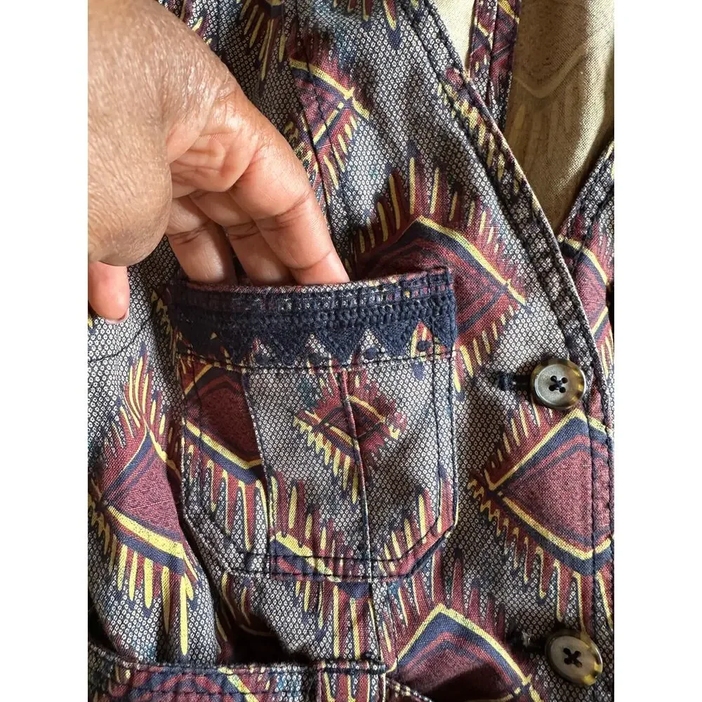 Anthropologie Elevenses Geo Safari Style Belted vest  XS